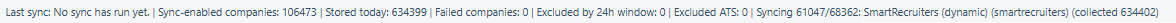 Sync status front end