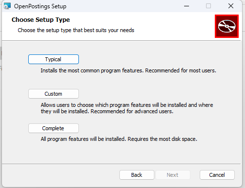 Windows setup type selection